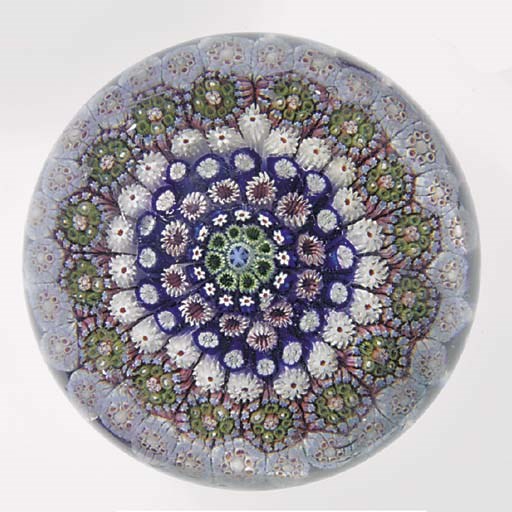 A St. Louis close concentric millefiori weight