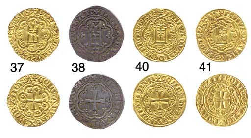 Grosso, 2.931g., +.IANVA:QVE:DEVS:PTEGAT:, castello in otto archi con trifogli alle punte e punti agli angoli, cerchio perlinato, interpunzione con crocette doppie e punti tripli, rov. +.A.CONRADVS.REX.C., croce in ornato come al dir. interpunzione con rosette (B.846; CNI.35,49; Lun.16; MIR.14), piccola debolezza di conio nelle leggende, MB