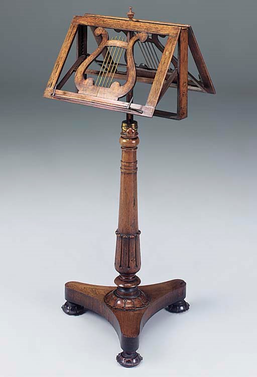 A WILLIAM IV ROSEWOOD DUET MUSIC STAND