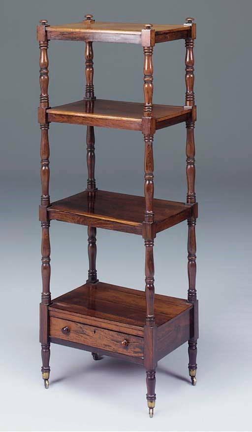A ROSEWOOD FOUR TIER WHATNOT