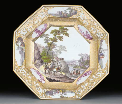 A Meissen octagonal dish from the Christie-Miller Service