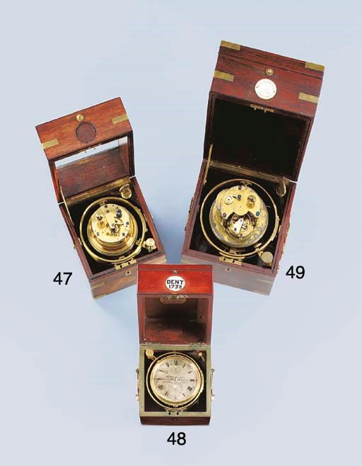 A Victorian rosewood two-day marine chronometer with auxiliary compensation