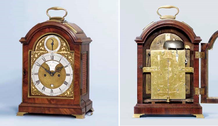 A George III mahogany striking table clock