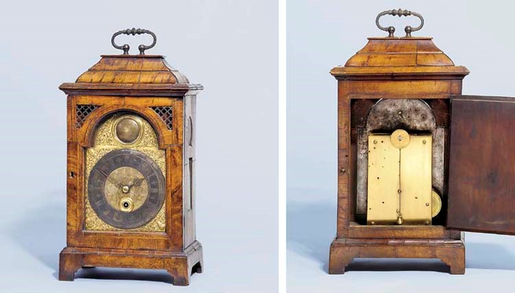 A George II walnut bracket timepiece