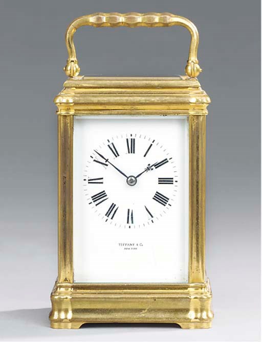 A French gilt-brass striking carriage clock, circa 1885