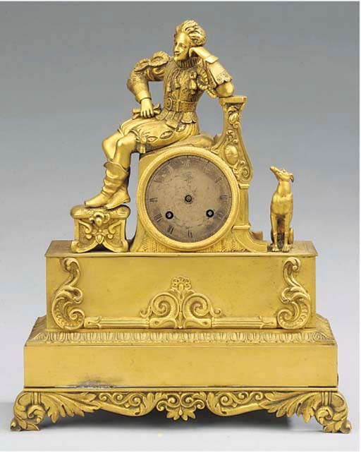 A Restauration ormolu figural striking mantel clock, circa 1820