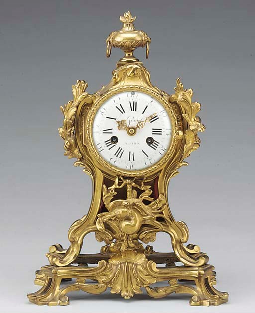 A Louis XV ormolu striking mantel clock, mid 18th century and later