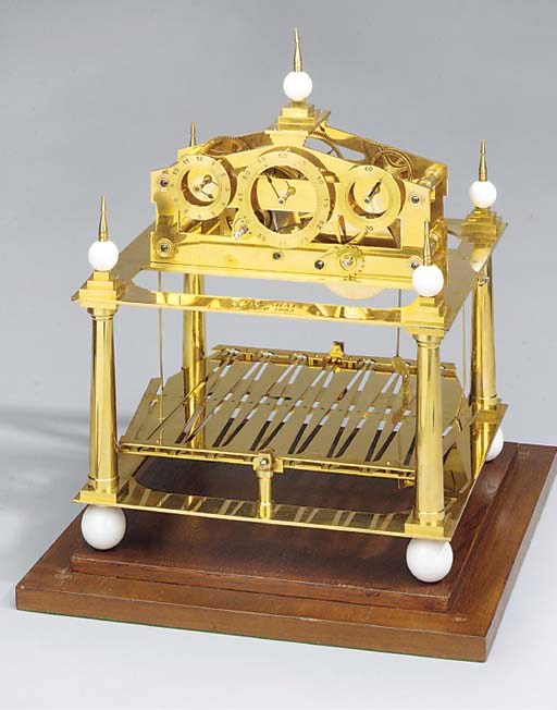 An English brass Congreve-type rolling ball clock, circa 1983