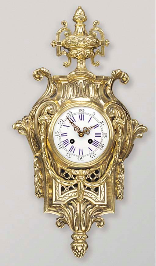 A French brass striking cartel clock, circa 1880