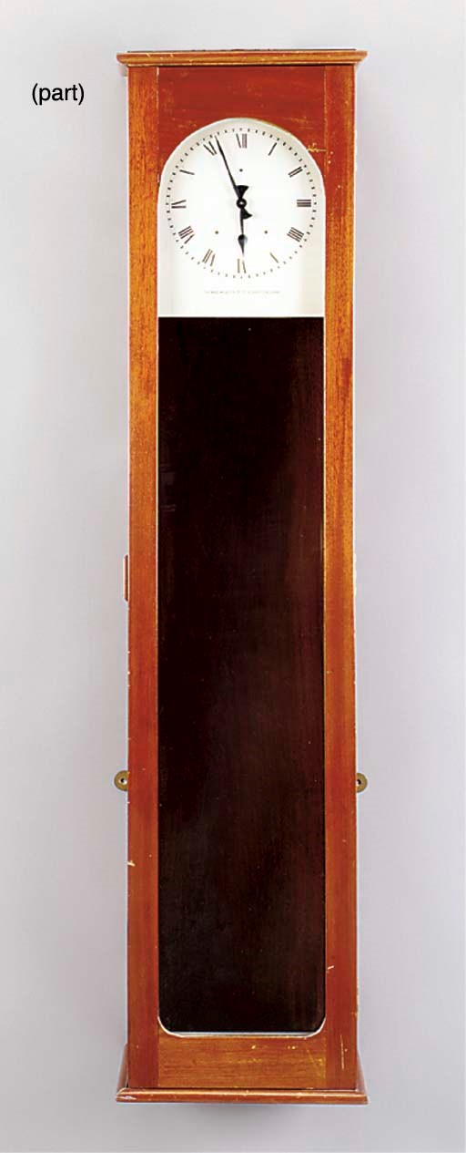 An English mahogany electric master clock with slave dial, 1930s