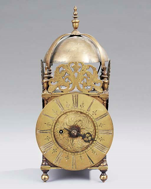 An English brass lantern clock, parts early 18th century