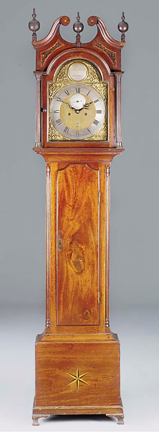 A George III mahogany and inlaid longcase clock