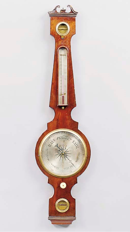 A Victorian mahogany wheel barometer, crca 1840