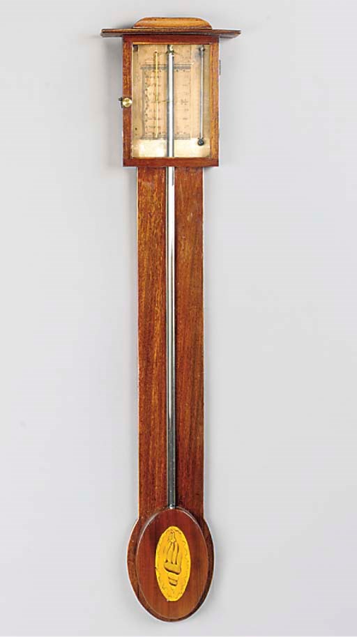 A regency mahogany stick barometer, early 19th century