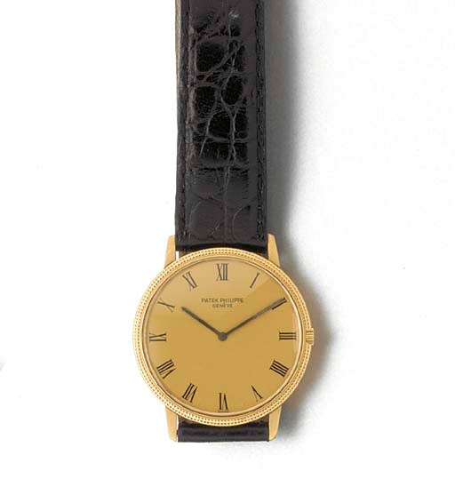 PATEK PHILIPPE: AN 18ct. GOLD AUTOMATIC WRISTWATCH
signed Patek Philippe, Movement No.1287116, Ref: 3590, circa 1975.