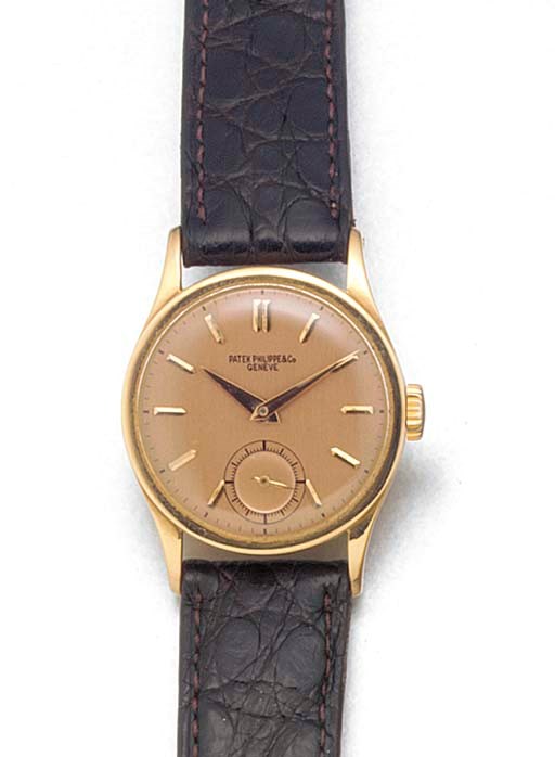 PATEK PHILIPPE, AN 18ct. GOLD WRISTWATCH
signed Patek Philippe, Geneve, Model: Calatrava, Movement No.924868, 1940-45.