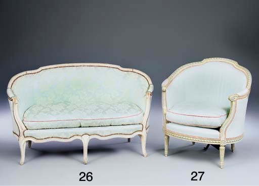 A French painted bergere