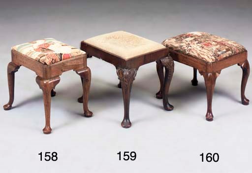A GEORGE I WALNUT STOOL