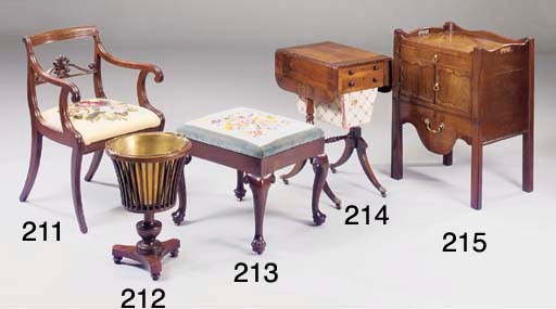 A ROSEWOOD AND BRASS INLAID WORK TABLE