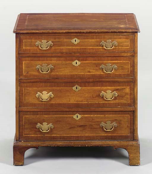 AN ENGLISH MAHOGANY CHEST-OF-DRAWERS,