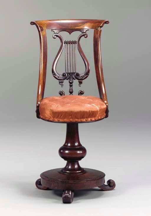 A WILLIAM IV ROSEWOOD MUSIC CHAIR,