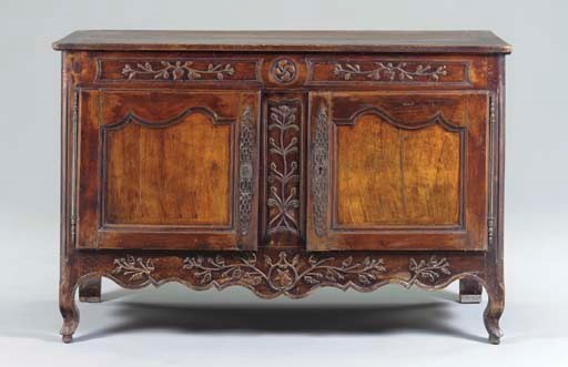 A LOUIS XV PROVINCIAL WALNUT BUFFET,