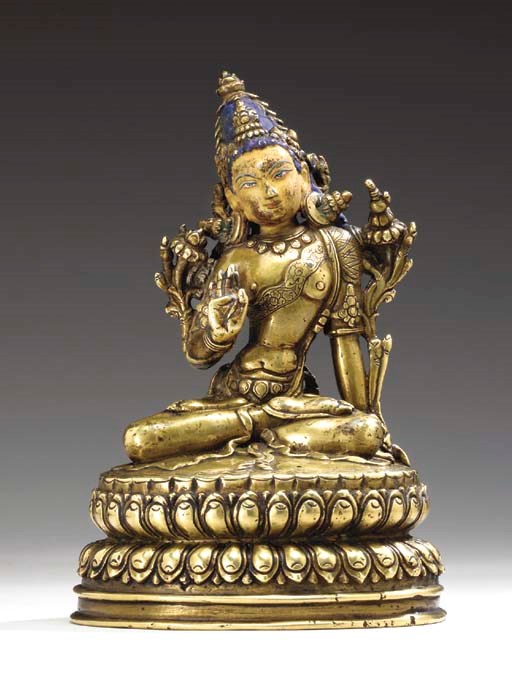 An Unusual Bronze Figure of Maitreya