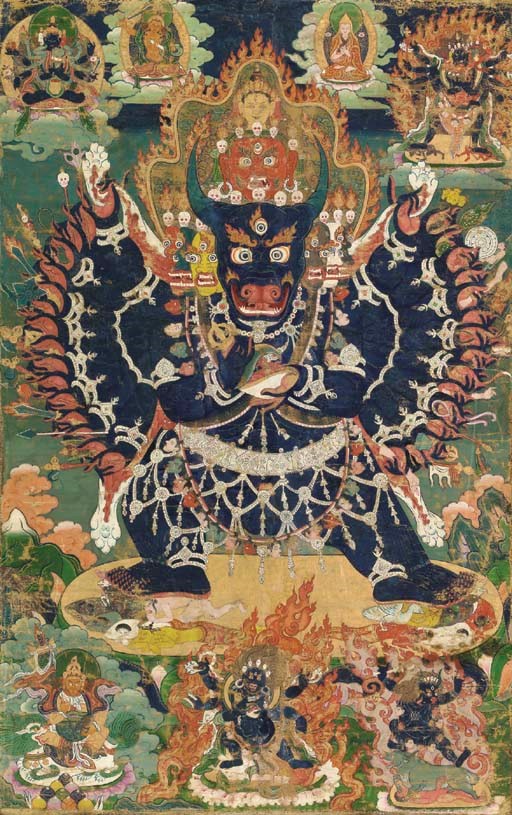 A Thangka of Vajrabhairava Yamantaka