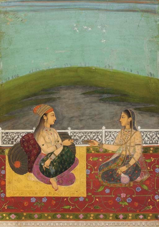 A Noblewoman on a Terrace with her Companion