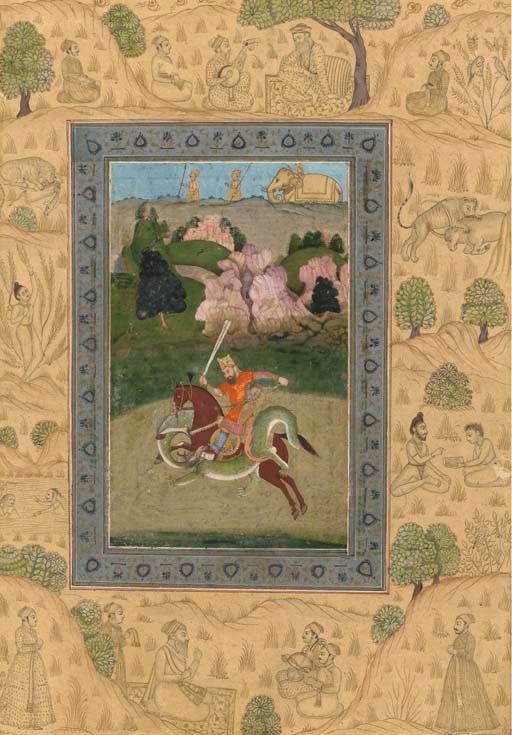 Rustem Fighting a Serpent