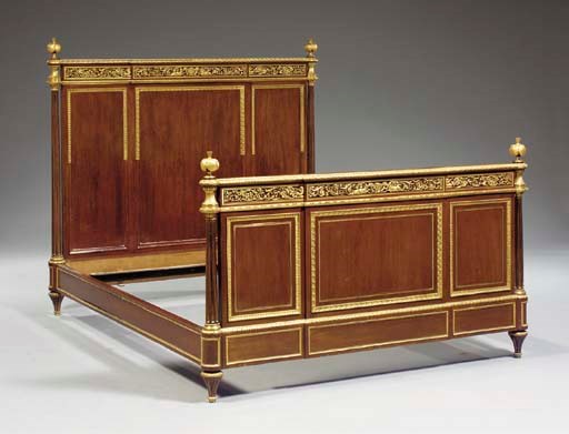 A French ormolu-mounted mahogany bed