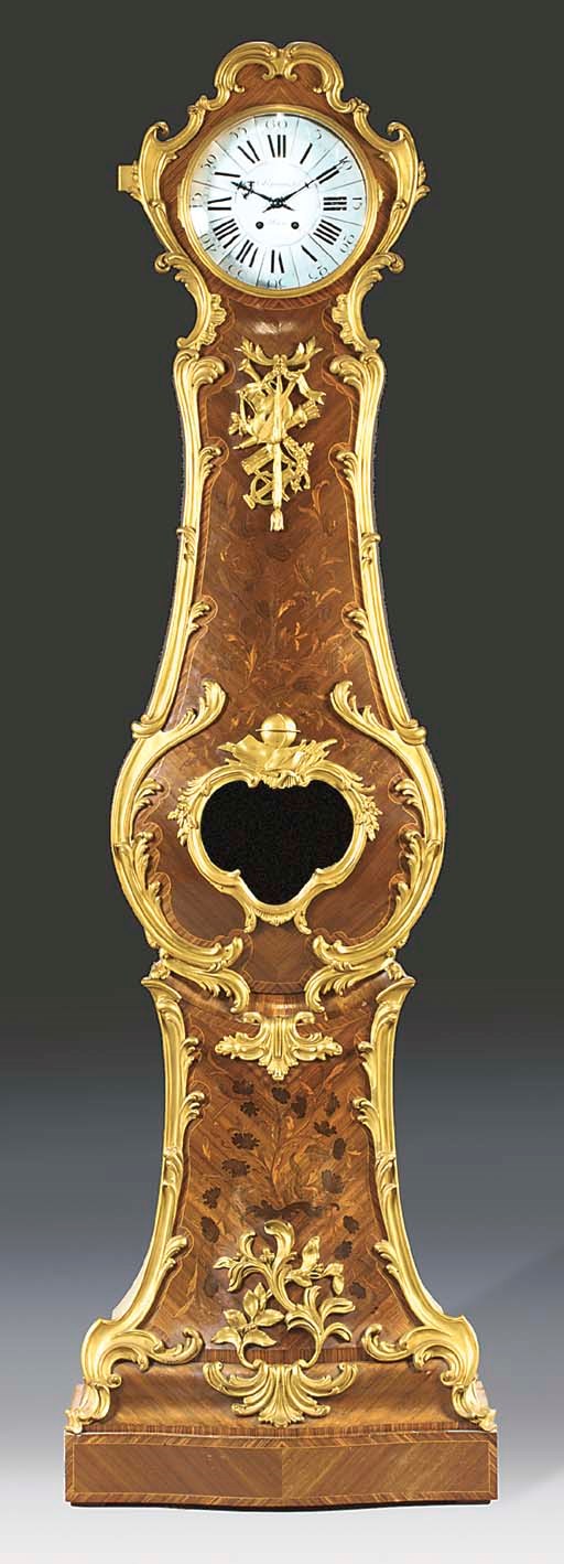 A FRENCH ORMOLU-MOUNTED KINGWOOD AND MARQUETRY LONGCASE CLOCK
