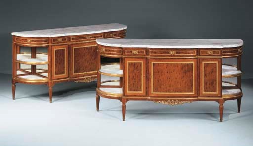 A pair of Napoleon III ormolu-mounted mahogany commodes a l'anglaise
