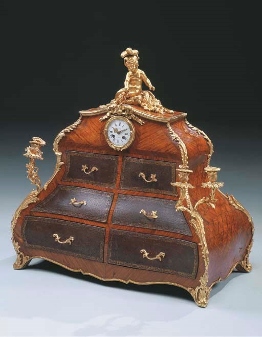 A French ormolu-mounted kingwood cartonnier