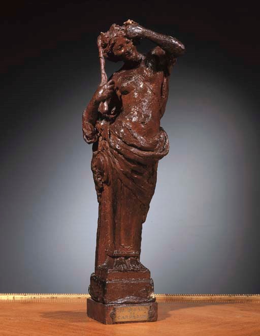 A very rare wax model of a Caryatid
