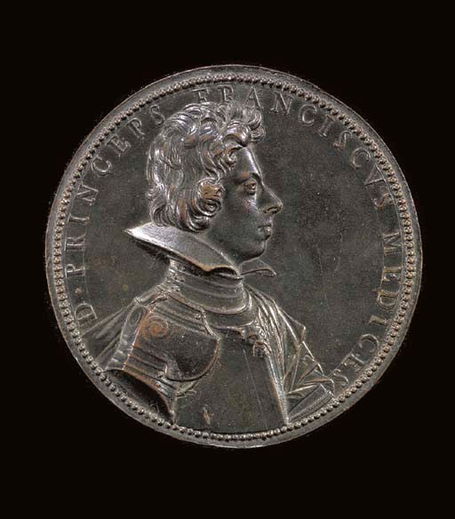 MEDAILLON UNIFACE EN BRONZE REPRESENTANT FRANCOIS DE MEDICIS