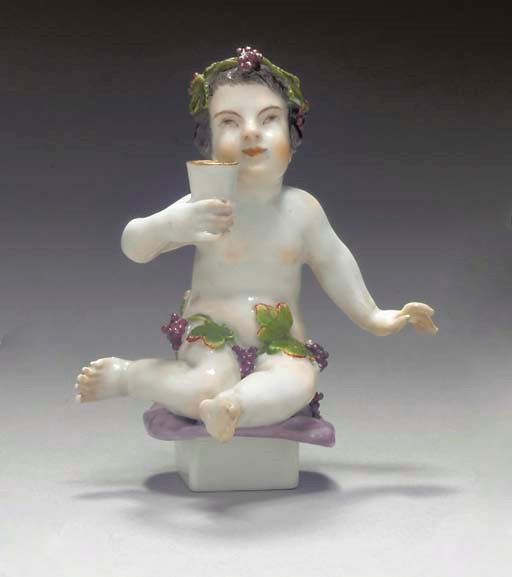 BOUCHON DE TONNEAU EN PORCELAINE DE MEISSEN DU XVIIIEME SIECLE