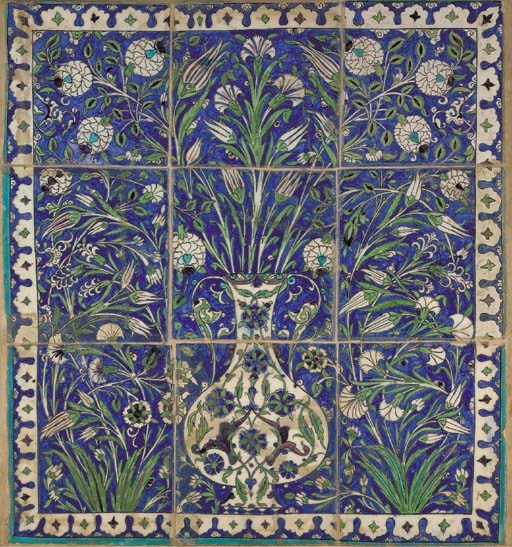 PANNEAU COMPOSE DE NEUF CARREAUX DE REVETEMENT