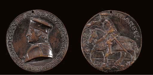 MEDAILLON EN BRONZE REPRESENTANT FEDERIGO DA MONTEFELTRO, DUC D'URBINO