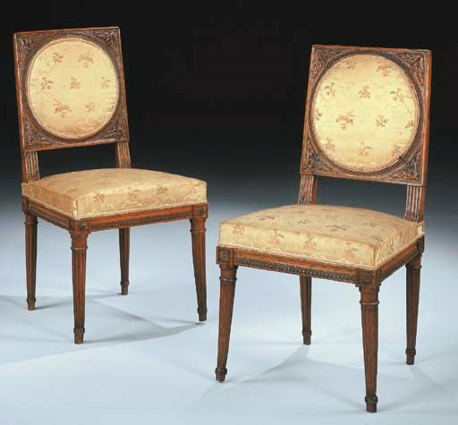 PAIRE DE CHAISES D'EPOQUE LOUIS XVI