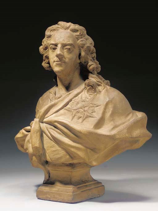 BUSTE EN TERRE CUITE REPRESENTANT LOUIS XV