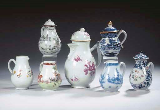An assorted group of export ewers