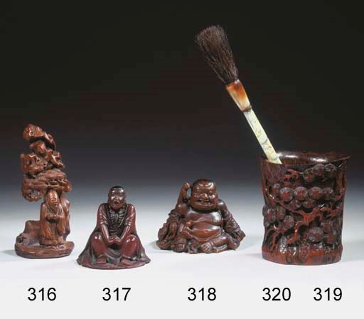 A rhinoceros horn figure of a Luohan