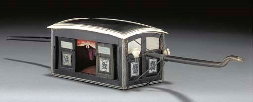 A south-Indian horn and ivory miniature box palanquin, 19th century