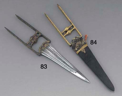 A Mughal gilt damascened Katar, 18th Century