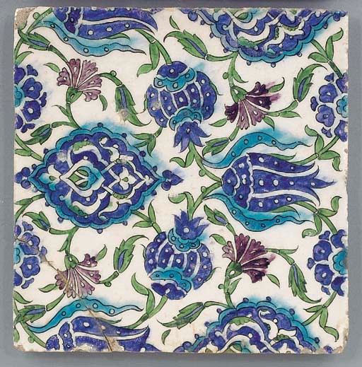 A Damascus square tile, 17th century
