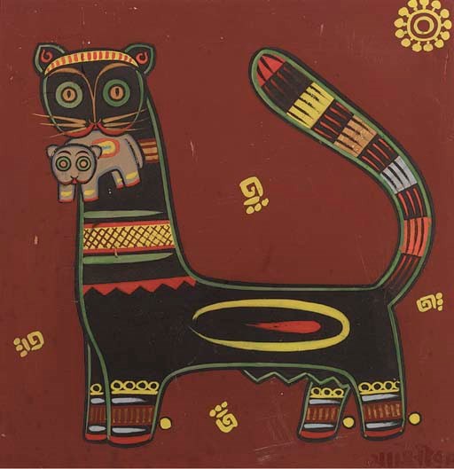 Jamini Roy (1887-1972)
Cat holding a kitten