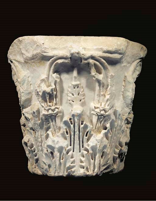 A ROMAN MARBLE CORINTHIAN CAPITAL