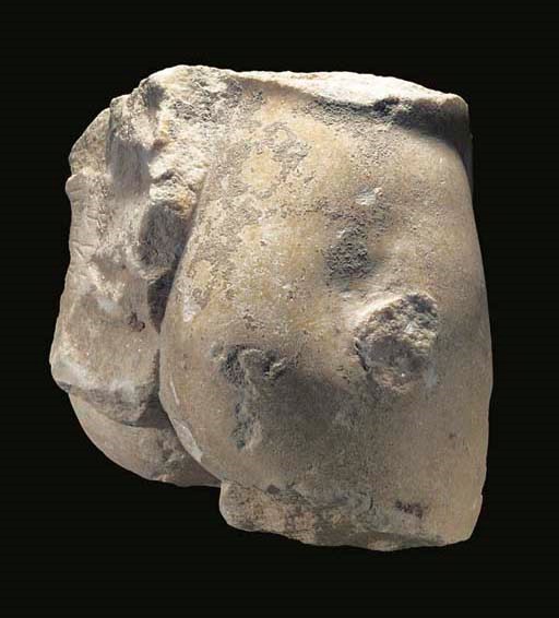 A ROMAN MARBLE FRAGMENTARY LOWER MALE TORSO