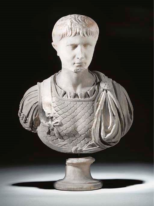 A JULIO-CLAUDIAN MARBLE PORTRAIT HEAD OF A YOUTH